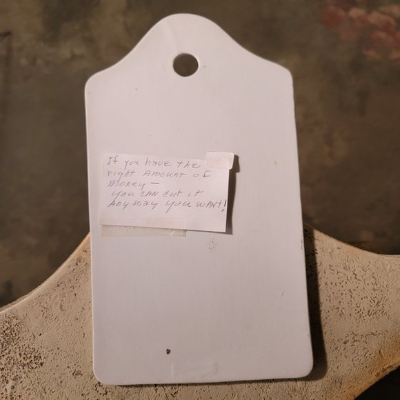 White Porcelain Cheese Charcuterie Board Antique Vintage German Gold Writing - Picture 3 of 3